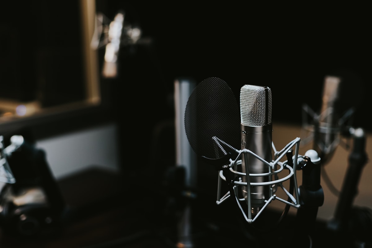 Broadcast microphone in a live studio